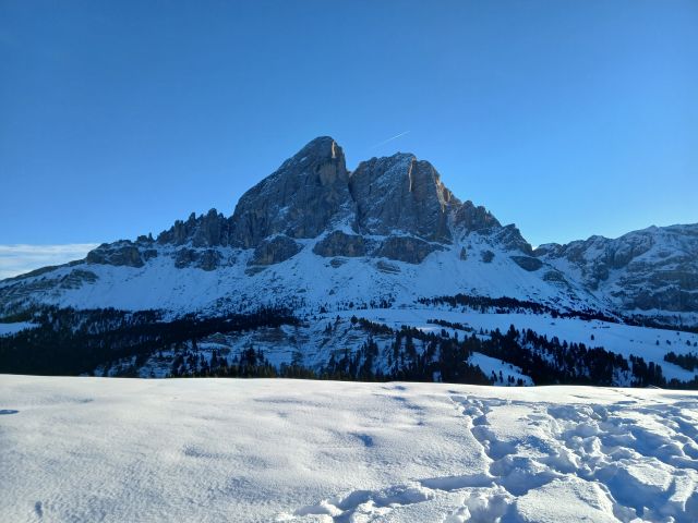 Immagine: Vista panoramica sulle Dolomiti da agriturismo in Val Badia con escursioni e sci